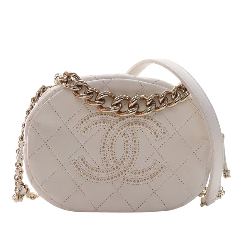 Chanel CC Quilted Studded Lambskin Round Camera Bag