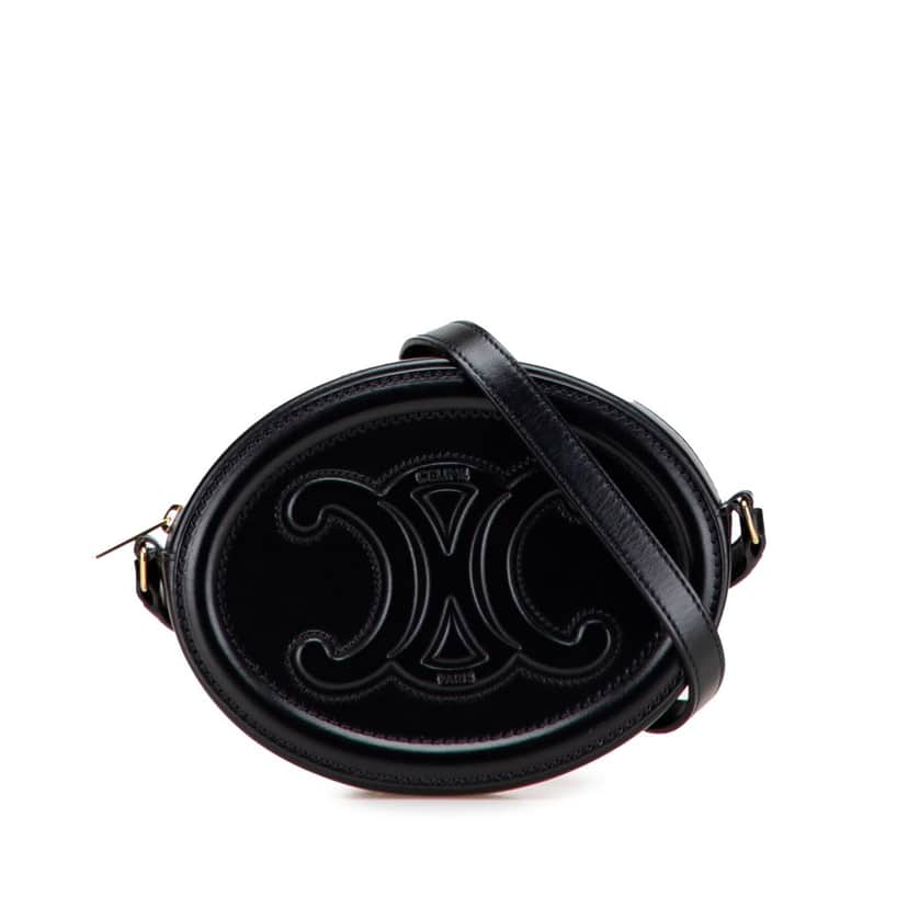 Celine Small Calfskin Cuir Triomphe Oval Crossbody Black Leather Very good condition - Front View