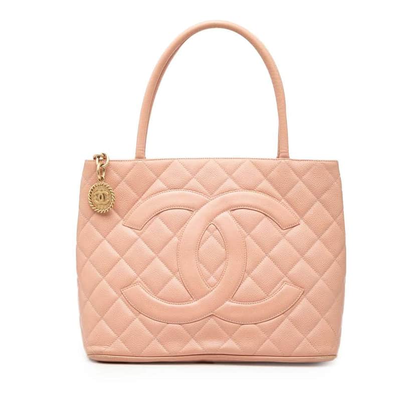 Chanel Caviar Medallion Tote Pink Leather Good condition - Front View